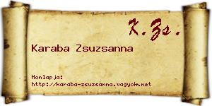 Karaba Zsuzsanna névjegykártya